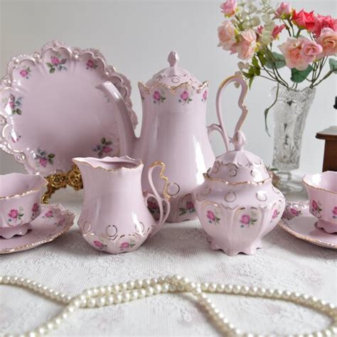 Pink Rose Tea Set Etsy