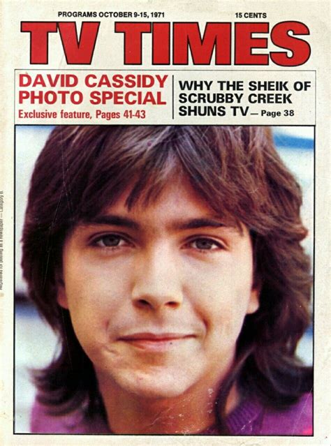David Cassidy Tv Times Magazines The Following Are Front Covers And