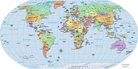 A geography map game perfect for online learning and homeschooling. Political World Map Continents Countries And Of With Atlas Maps | Mapa político mundial, Mapa da ...