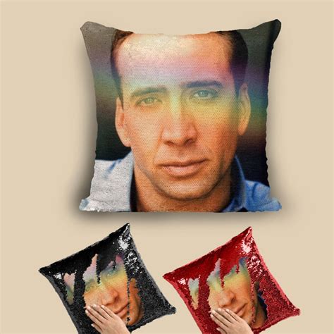 Nicolas Cage Pillow Nicolas Cage Sequin Pillow Nicolas Cage Etsy