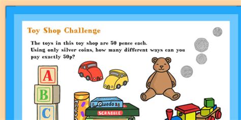 A4 Ks1 Toy Shop Maths Challenge Poster Teacher Made