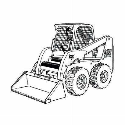 Coloring Bobcat Pages Truck Equipment Clipart Snow