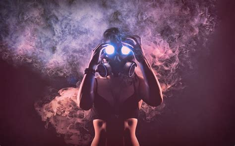 1920x1200 Women Smoke Gas Masks Bra Wallpaper Coolwallpapersme