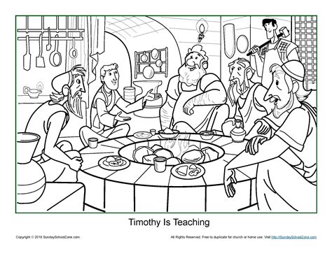 Tape or glue the cube together. Timothy Is Teaching Coloring Page | Childrens bible ...