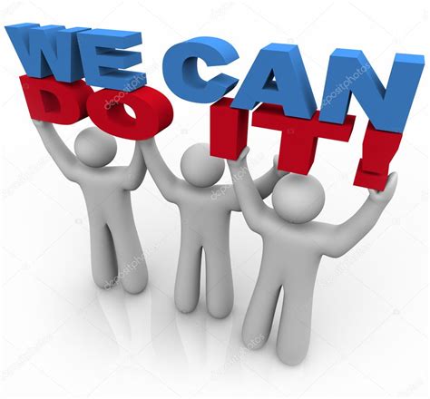 Benarkah ada cara mudah untuk cari duit dari internet tanpa keluarkan modal sesen pun? We Can Do It - 3 Lifting Words — Stock Photo © iqoncept ...