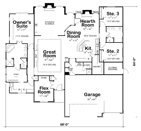 3 Bedrm 2500 Sq Ft Craftsman House Plan 120 2455