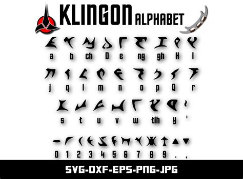 Klingon Alphabet And Icons Svg Dxf Png Eps  Cut File Etsy Canada