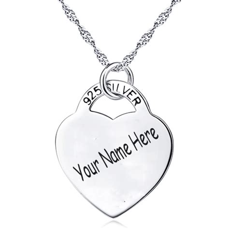 Write Name On Sterling Silver Women Pendant Necklace
