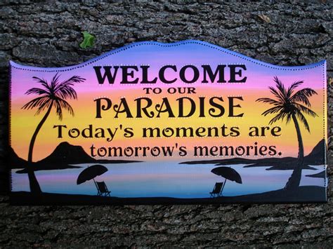 Welcome To Our Paradise Sign Etsy