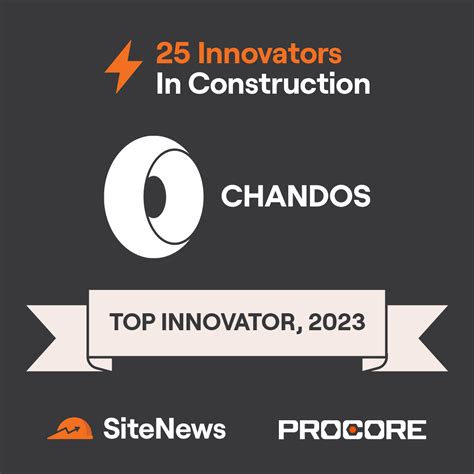 Chandos Construction 25 Innovators In Construction Winner