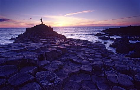 Photo Prints Wall Art Sunset Figure At The Giants Causeway Co