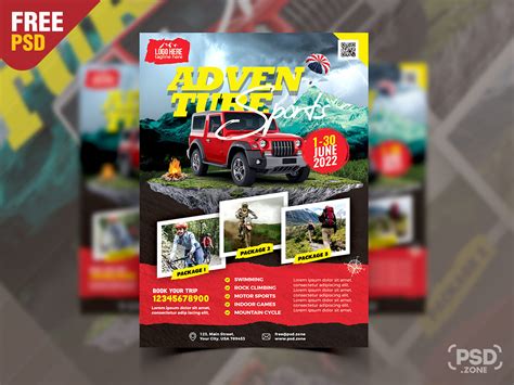 Adventure Tour Travel Flyer Design Template Download Psd