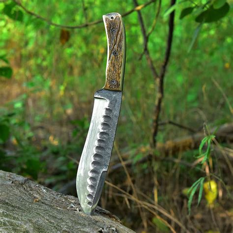 Custom Handmade 1095 Forged Steel Hunting Camping Knife Antler Horn