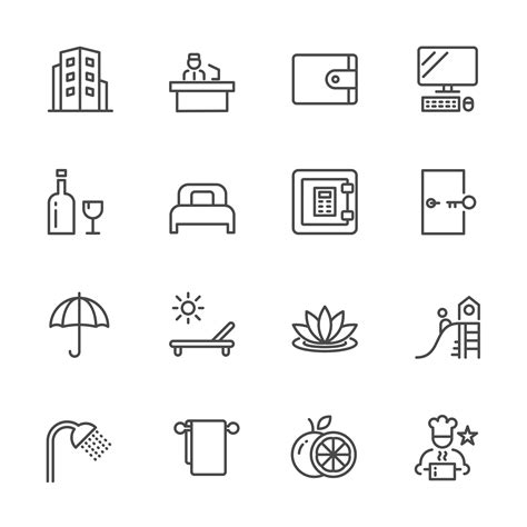 Hotel Services Icon Set 1263571 Vector Art At Vecteezy