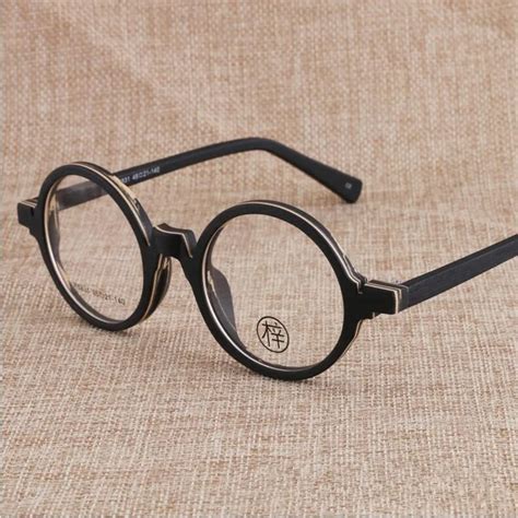 Vintage 46mm Round Hand Made Eyeglass Frames Full Rim Myopia Rx Able Top Quality Glasses Mirror