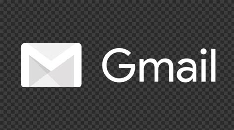 White Gmail Text Logo With Envelope Icon Citypng