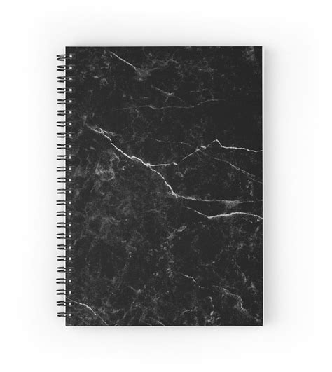 Black Marble Pattern Cool Elegant Dark Design Spiral Notebook For