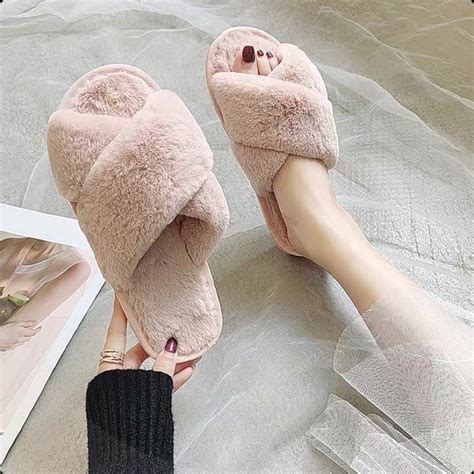 Women Plush Indoor Slippers Bedroom Slippers Shopee Philippines