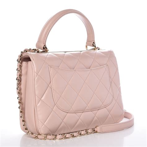 Chanel Lambskin Quilted Small Trendy Cc Flap Dual Handle Bag Light Pink