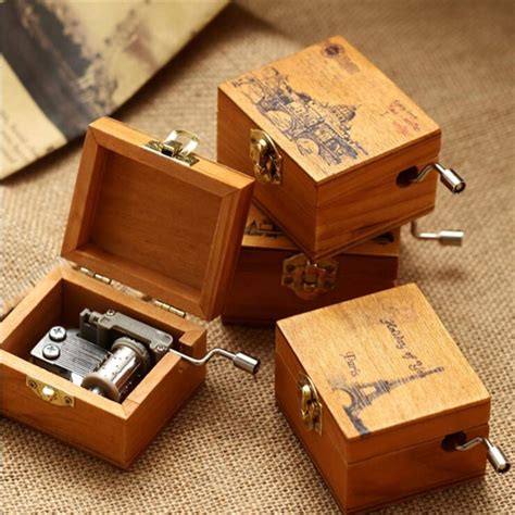 Wood Music Box Children Musical Hand Instrument Music Boxes For