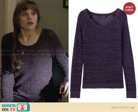 WornOnTV Laylas Purple Textured Long Sleeve Tee On Nashville Aubrey Peeples Clothes And