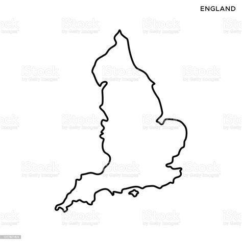 England Map Vector Stock Illustration Design Template Editable Stroke