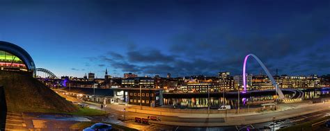 Newcastle Quayside Panorama At Night Photograph By David Head Fine