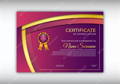 Certificado De Plantilla Vector Premium