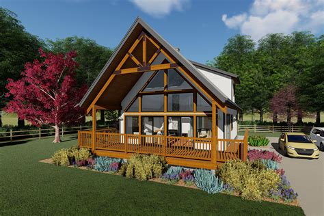 2 Bed Tiny Home Plan With Open Gable Porch 67802mg Architectural