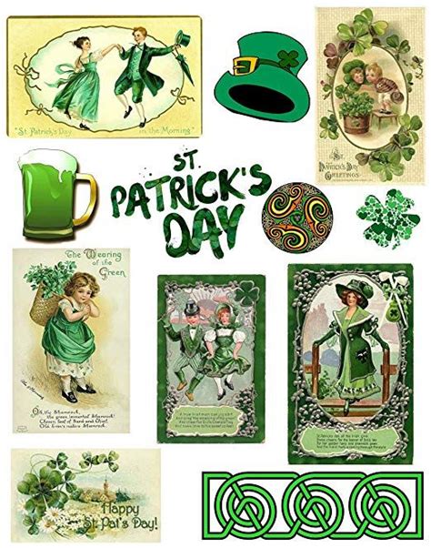 Saint Patricks Day Collage Sheet Scrapbooking Card Making Supplies
