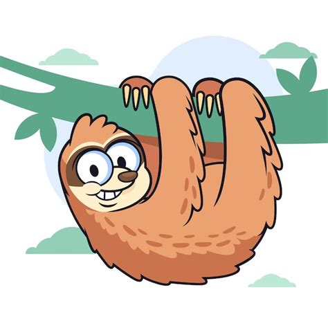 Premium Vector Hand Drawn Cartoon Sloth Illustration