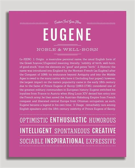 Eugene Classic Name Print Classic Names Personalized Art Print