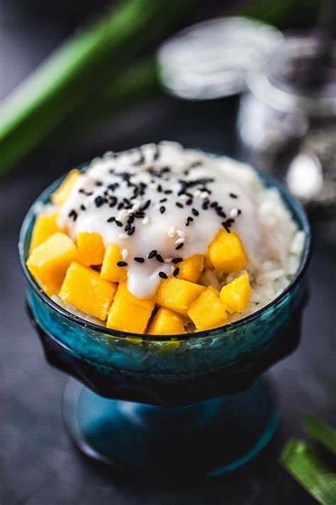 Normally the raw grains of rice cling together, so they rarely fall through the holes, but if you're feeling cautious line the steamer with some rinsed. Mango Sticky Rice | Recipe in 2020 | Mango sticky rice ...