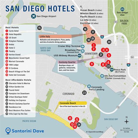 San Diego Hotel Map Best Areas Neighborhoods And Places To Stay