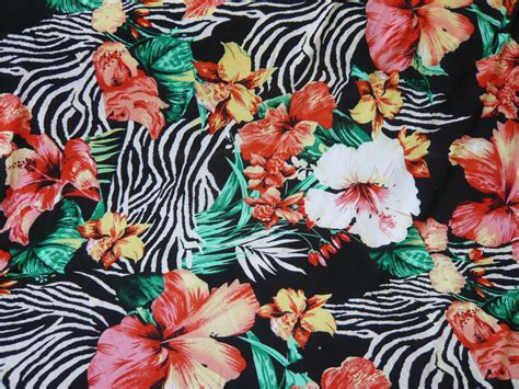 10mts Zebra Floral Print Stretch Fabric International Fabrics