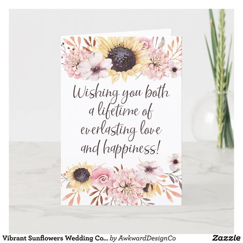 Wedding wishes card and messages. Vibrant Sunflowers Wedding Congratulations Card | Zazzle.com in 2020 | Wedding congratulations ...