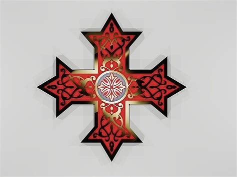 Coptic Cross 3d Model 3d Printable Dwg