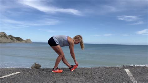Post Run Stretching Calves Wasics Athlete Nicole Van Der Kaay Youtube