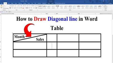How To Draw Diagonal Line In Word Table YouTube