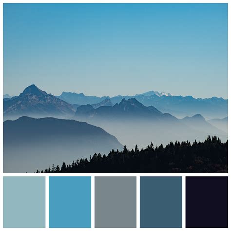 Blue Mountain Range Color Scheme Blue Gray Black Color Palette