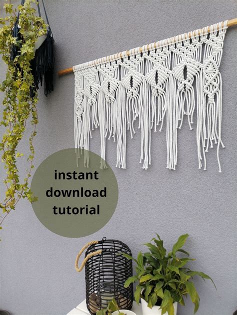 Macrame Pattern For Beginners Macrame Curtain Step By Step Etsy