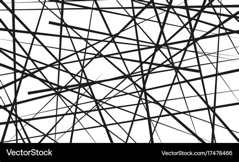 Chaotic Lines Abstract Geometric Pattern Vector Image