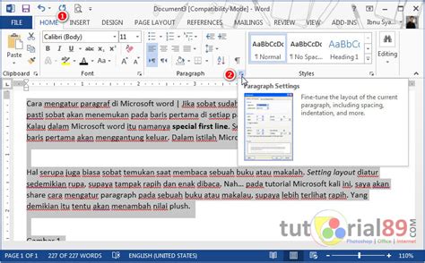 Cara mengatur paragraf di Microsoft word + Video | Tutorial89