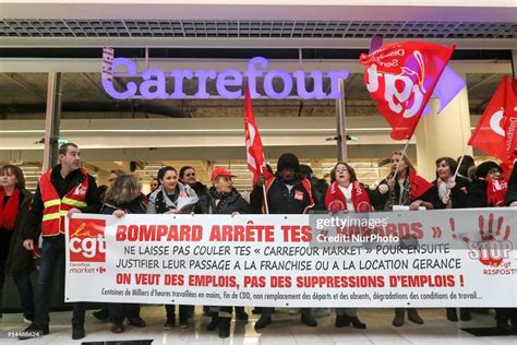 Employees Of The French Retail Chain Carrefour Supermarket In News