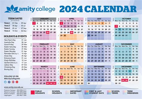 Calendar Amity College