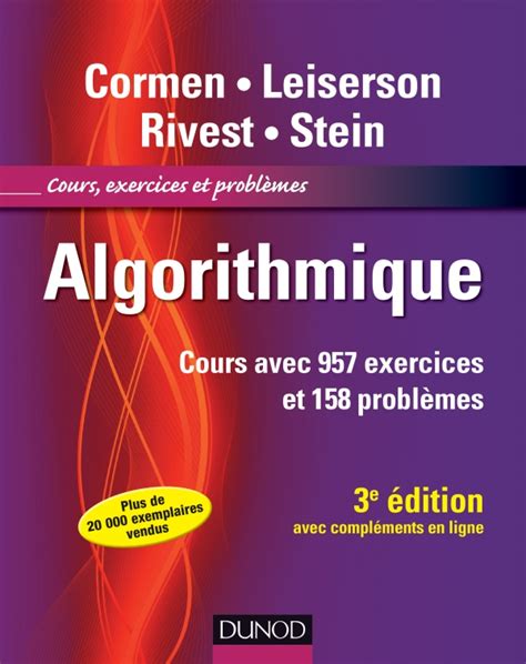 Algorithmique 3ème édition Cours avec 957 exercices et 158