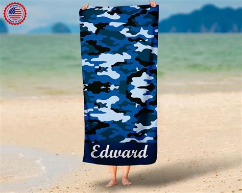 Personalized Camouflage Beach Towelcamo Loverpersonalized Etsy