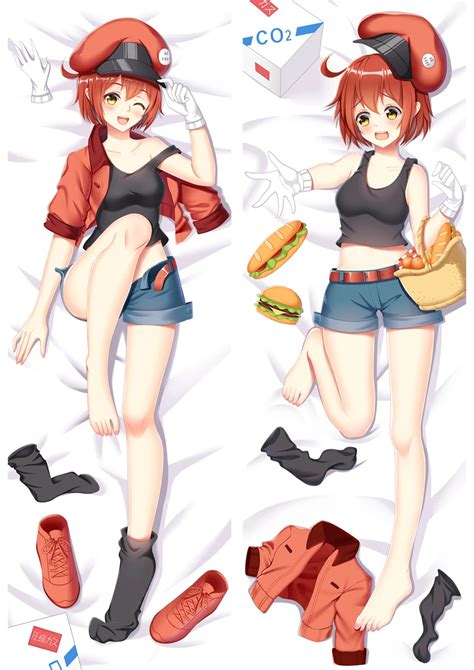 August Update Anime Cells At Work Characters Platelet Red Blood Cell Dakimakura Throw Pillow