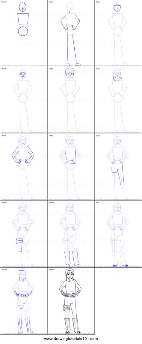 How To Draw Metal Lee From Naruto Printable Drawing Sheet By