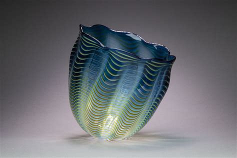 Dale Chihuly Teal Blue Seaform Persian Basket Original Glass